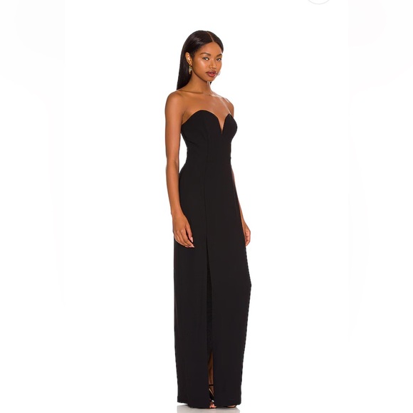 REVOLVE Amanda Uprichard Cherri Gown in Black Size Medium - Picture 3 of 12